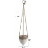 imageCreative CoOp Medium White Stoneware Hanging Planter with Jute RopeMedium