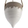 imageCreative CoOp Medium White Stoneware Hanging Planter with Jute RopeMedium