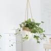 imageCreative CoOp Medium White Stoneware Hanging Planter with Jute RopeMedium