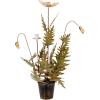 imageCreative CoOp Metal Poppy Flower Candle Holder in Cement Pot Distressed White and Green