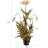 imageCreative CoOp Metal Poppy Flower Candle Holder in Cement Pot Distressed White and Green