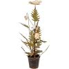 imageCreative CoOp Metal Poppy Flower Candle Holder in Cement Pot Distressed White and Green