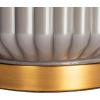 imageCreative CoOp Ribbed Glass Table Lamp with Tapered Drum Shade GreenGray