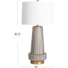 imageCreative CoOp Ribbed Glass Table Lamp with Tapered Drum Shade GreenGray