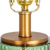 imageCreative CoOp Ribbed Glass Table Lamp with Tapered Drum Shade GreenGreen