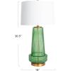 imageCreative CoOp Ribbed Glass Table Lamp with Tapered Drum Shade GreenGreen
