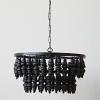 imageCreative CoOp Round Metal and Mango Wood Bead Chandelier with Five Lights Black