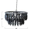 imageCreative CoOp Round Metal and Mango Wood Bead Chandelier with Five Lights Black