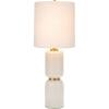 imageCreative CoOp Stacked Glass Base Table Lamp with Cotton Drum Shade White