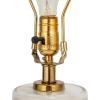 imageCreative CoOp Stacked Glass Base Table Lamp with Cotton Drum Shade White