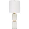 imageCreative CoOp Stacked Glass Base Table Lamp with Cotton Drum Shade White