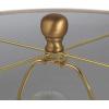 imageCreative CoOp Stoneware Conical Table Lamp with Cream Crackle Glaze and Natural Linen Shade