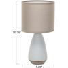 imageCreative CoOp Stoneware Matte Table Lamp with Linen Shade and Speckled Finish White