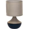 imageCreative CoOp Stoneware Portable Table Lamp with Linen Shade Black and Natural