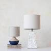 imageCreative CoOp Stoneware Portable Table Lamp with Linen Shade Black and Natural