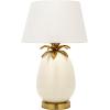imageCreative CoOp Tropical Metal Base Table Lamp with Pineapple Detail and Shade White and Gold