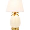 imageCreative CoOp Tropical Metal Base Table Lamp with Pineapple Detail and Shade White and Gold
