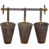 imageCreative CoOp Antiqued Metal Wall Rack with 3 Hanging Tin Pots