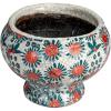 imageCreative CoOp Decorative Printed TerraCotta Footed Planter and Crackle Glaze Multicolor