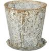 imageCreative CoOp Distressed Metal Pot with Pleated Saucer Set of 2 Pieces