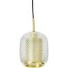 imageCreative CoOp Embossed Glass Shade Lamp with Brass Accents Clear and Gold PendantClear