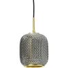 imageCreative CoOp Embossed Glass Shade Lamp with Brass Accents Clear and Gold PendantSmoke
