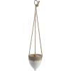 imageCreative CoOp Medium White Stoneware Hanging Planter with Jute RopeMedium