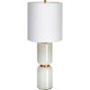 imageCreative CoOp Stacked Glass Base Table Lamp with Cotton Drum Shade White