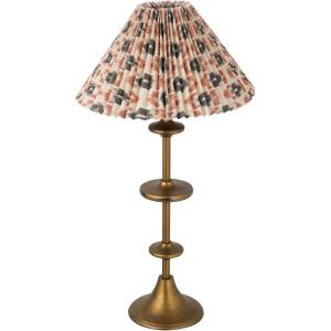 imageCreative CoOp 1575 in Round Metal Table Lamp with Pleated Cotton 40 Watts Bulb Maximum Antique Brass and Multi