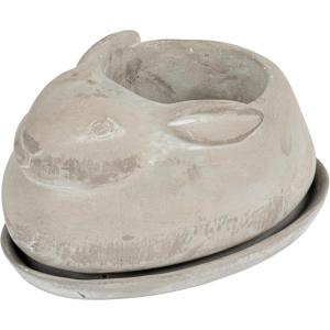 imageCreative CoOp Cement Rabbit Planter with Saucer Set of 2 Pieces