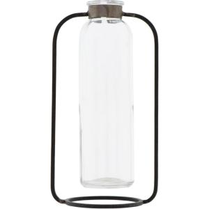 imageCreative CoOp Clear Glass Vase in Black Metal Stand