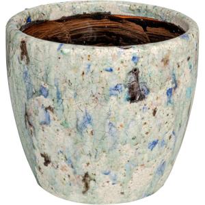 imageCreative CoOp Large TerraCotta Planter with Crackle Glaze Blue
