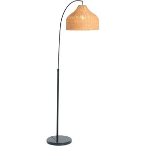 imageCreative CoOp Modern Boho Floor Lamp with Marble Base and Rattan Shade Black and CreamNatural