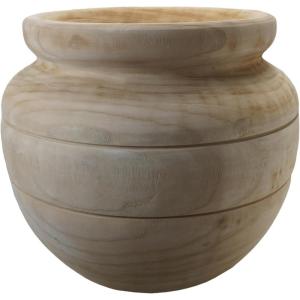 imageCreative CoOp Round Paulownia Wood Planter Natural