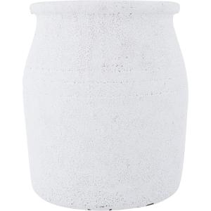 imageCreative CoOp Round TerraCotta Crock with Distressed Volcano Glaze White