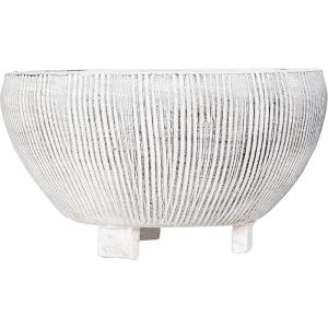 imageSmall Distressed Cream Footed Terracotta Planter with Fluted Texture
