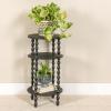 imageCreative CoOp 3Tier Curved Accent Table with Beveled Shelves and Doweled Legs Matte Black FinishBlack