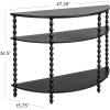 imageCreative CoOp 3Tier Curved Accent Table with Beveled Shelves and Doweled Legs Matte Black FinishBlack