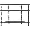 imageCreative CoOp 3Tier Curved Accent Table with Beveled Shelves and Doweled Legs Matte Black FinishBlack