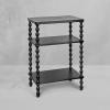 imageCreative CoOp 3Tier Curved Accent Table with Beveled Shelves and Doweled Legs Matte Black FinishBlack