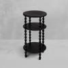 imageCreative CoOp 3Tier Curved Accent Table with Beveled Shelves and Doweled Legs Matte Black FinishBlack