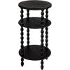 imageCreative CoOp 3Tier Curved Accent Table with Beveled Shelves and Doweled Legs Matte Black FinishBlack