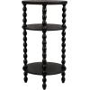 imageCreative CoOp 3Tier Curved Accent Table with Beveled Shelves and Doweled Legs Matte Black FinishBlack