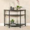 imageCreative CoOp 3Tier Curved Accent Table with Beveled Shelves and Doweled Legs Matte Black FinishBlack