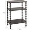 imageCreative CoOp 3Tier Curved Accent Table with Beveled Shelves and Doweled Legs Matte Black FinishBlack