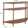 imageCreative CoOp 3Tier Curved Accent Table with Beveled Shelves and Doweled Legs Matte Black FinishWalnut Color