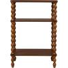 imageCreative CoOp 3Tier Curved Accent Table with Beveled Shelves and Doweled Legs Matte Black FinishWalnut Color