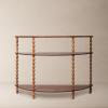 imageCreative CoOp 3Tier Curved Accent Table with Beveled Shelves and Doweled Legs Matte Black FinishWalnut Color