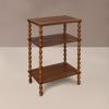 imageCreative CoOp 3Tier Curved Accent Table with Beveled Shelves and Doweled Legs Matte Black FinishWalnut Color