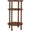 imageCreative CoOp 3Tier Curved Accent Table with Beveled Shelves and Doweled Legs Matte Black FinishWalnut Color